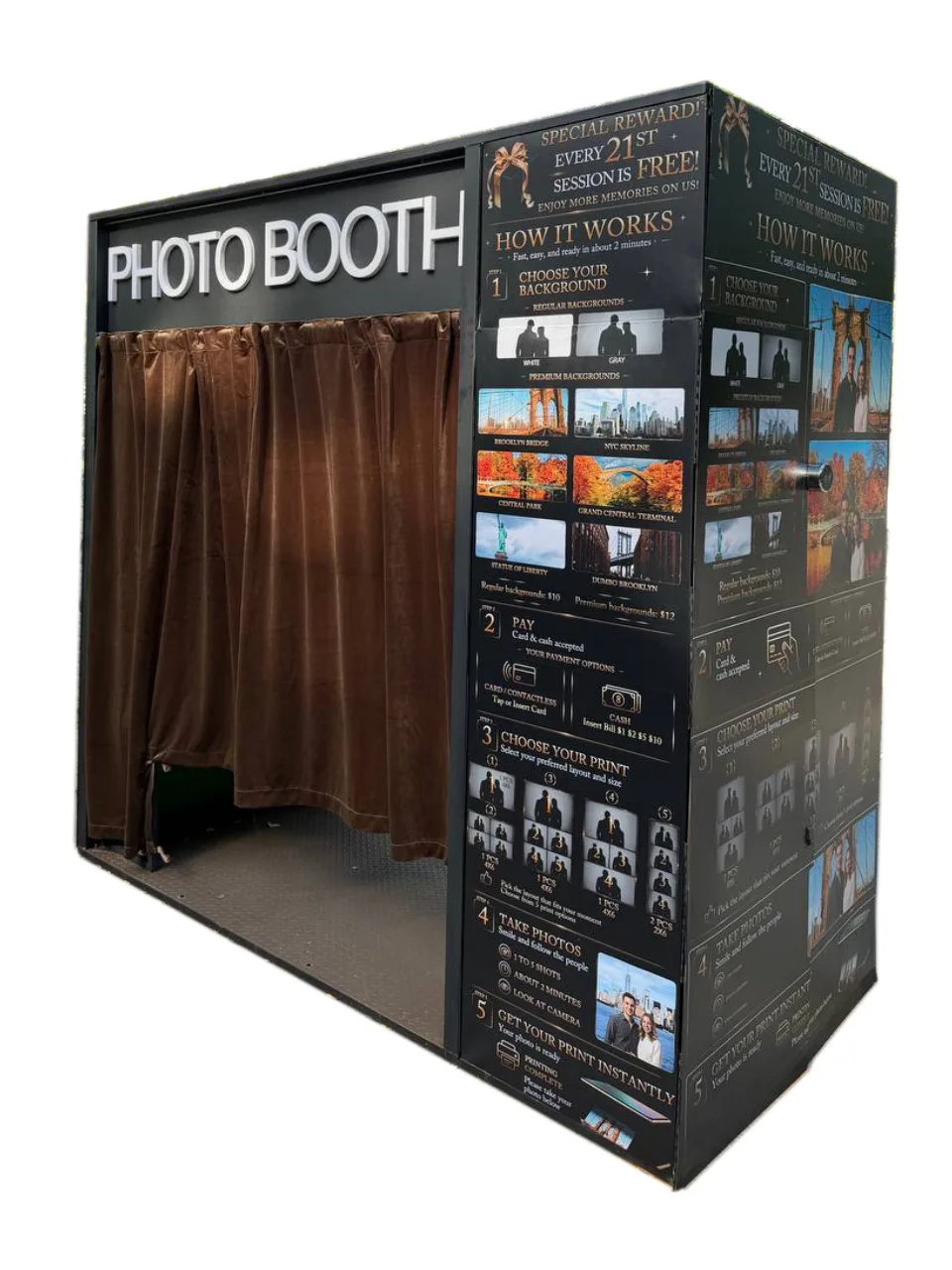 Photo booth side view