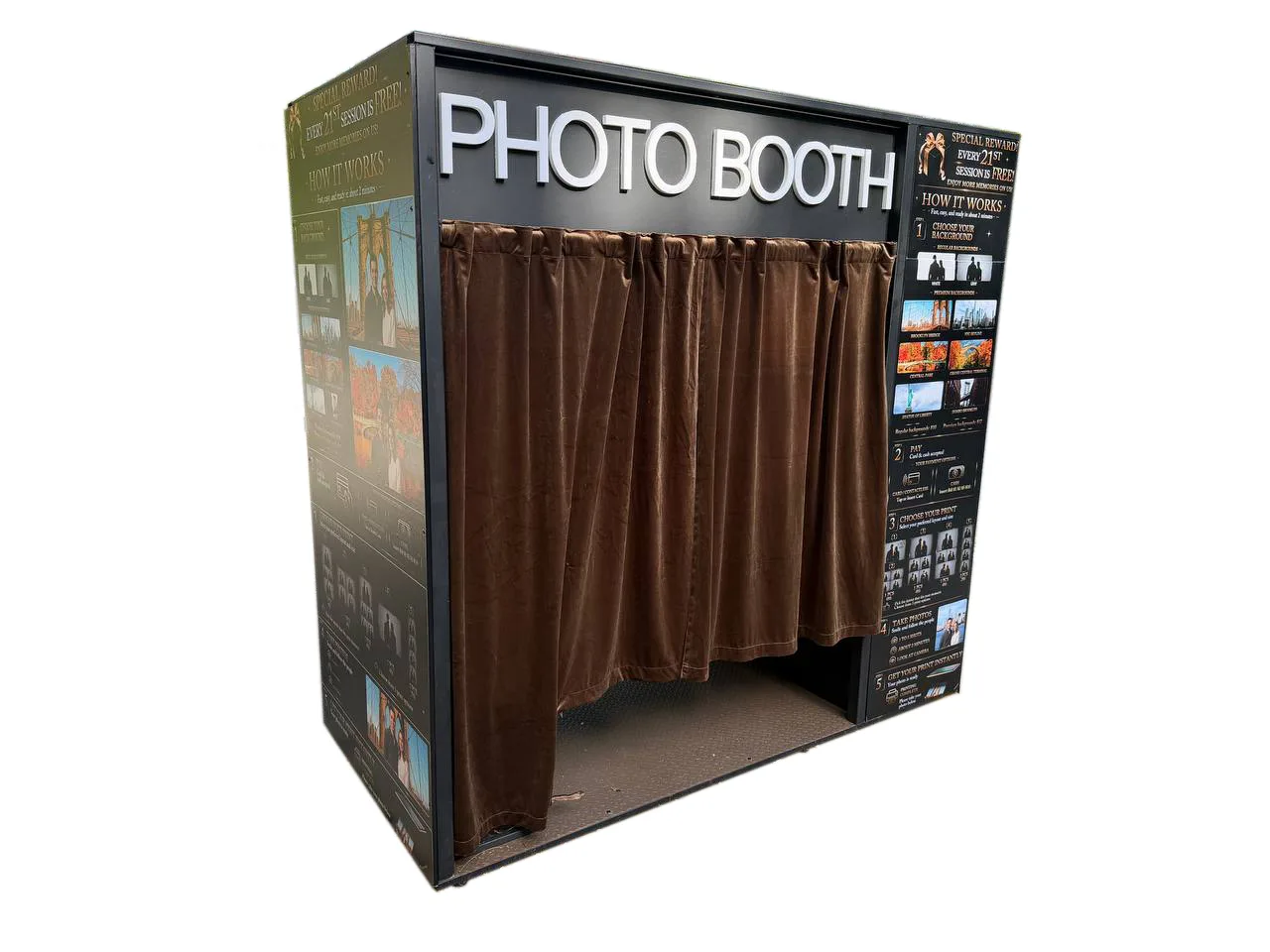 Photo booth front view